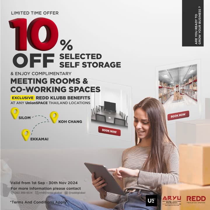 REDD x UnionSPACE พร้อมส่วนลดพิเศษ 10% สำหรับห้องเก็บของและพื้นที่ทำงาน